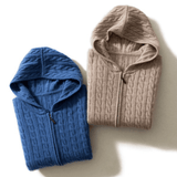 Bayridge - Cashmere Wool Cable Knit Hoodie - Hilltop Nord