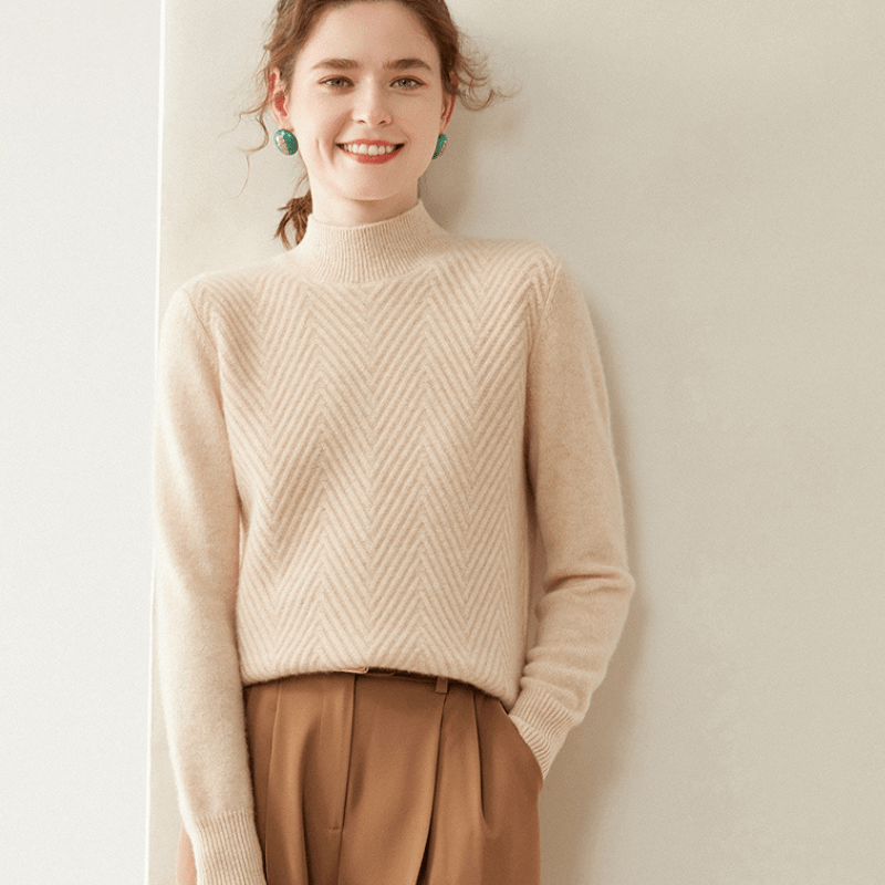 Arlo - Cashmere Wool Mock Neck Sweater - Hilltop Nord