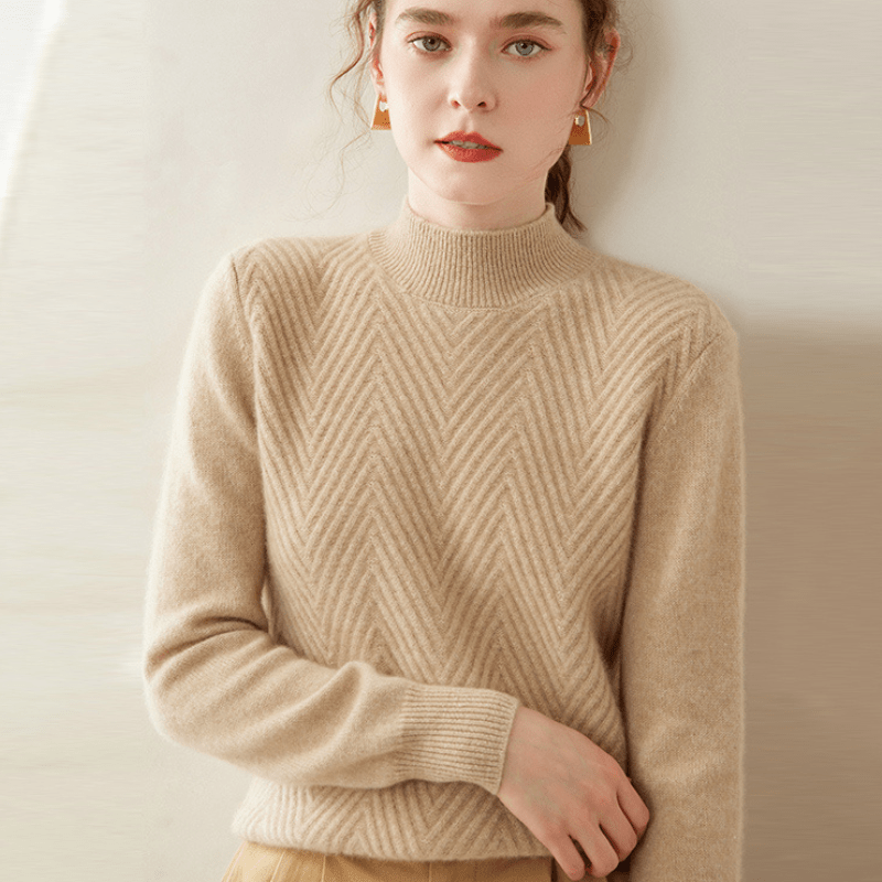 Arlo - Cashmere Wool Mock Neck Sweater - Hilltop Nord