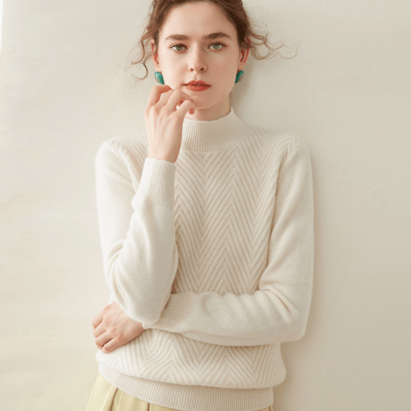 Arlo - Cashmere Wool Mock Neck Sweater - Hilltop Nord