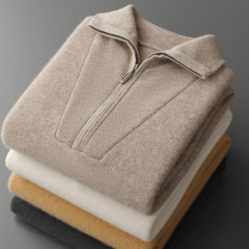 Westford - Cashmere Wool Half - Zip Sweater - Hilltop Nord
