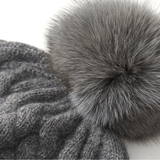 Avera Pom - Cashmere Cable Knit Beanie - Hilltop Nord