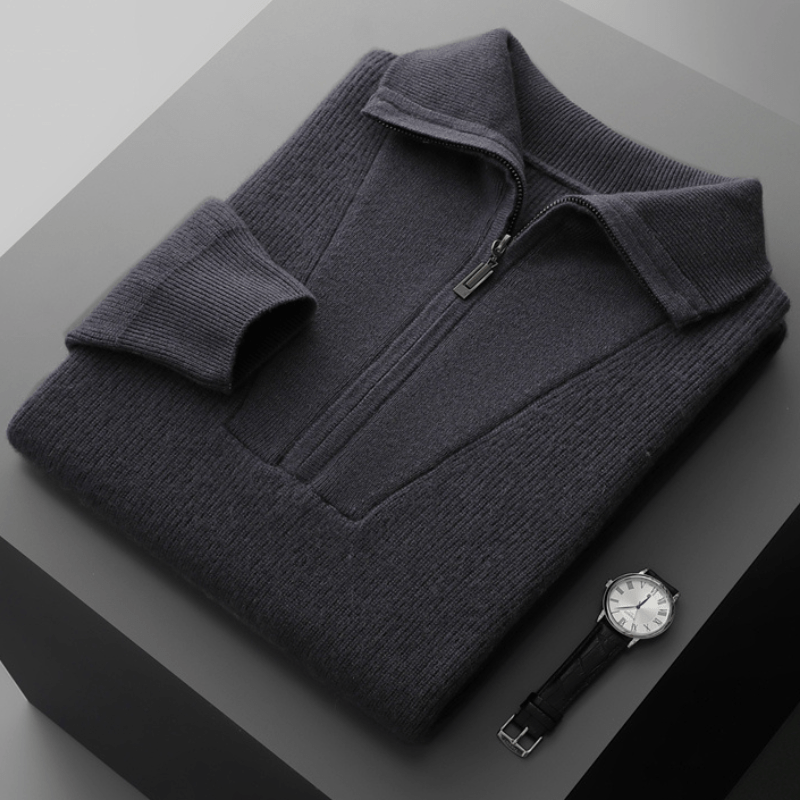 Westford - Cashmere Wool Half - Zip Sweater - Hilltop Nord