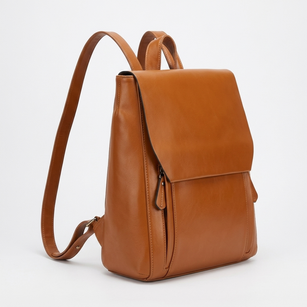 Briselle – Leather Backpack — Brown