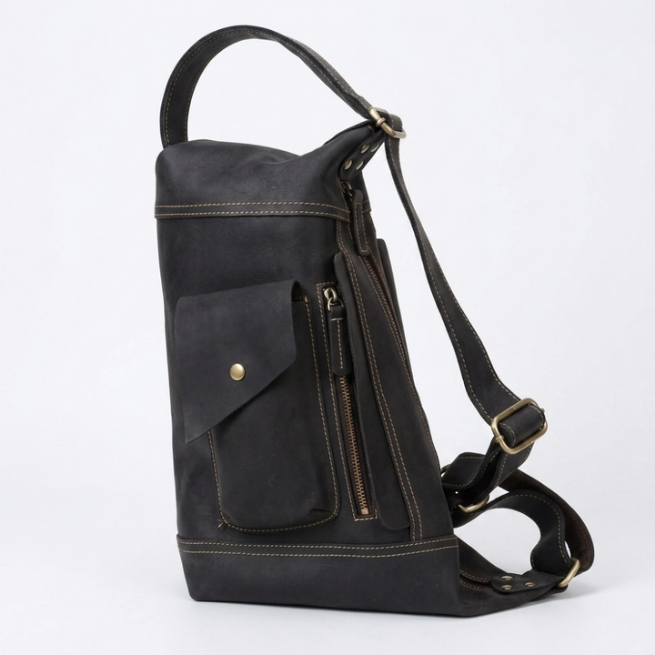 Northlock – Leather Backpack — Black