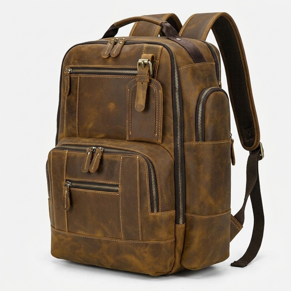 Overland – Leather Backpack — Light Brown