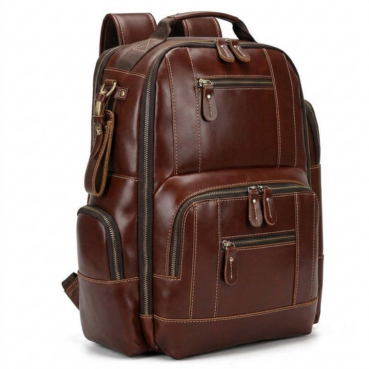 Overland – Leather Backpack — Reddish-Brown