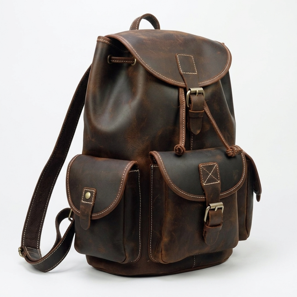 Whitlock – Leather Backpack — Dark Brown