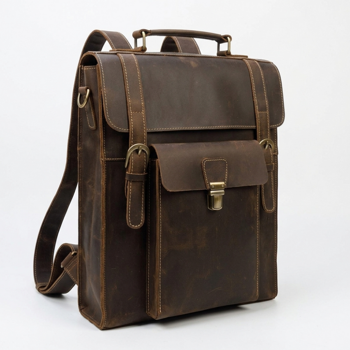 Hartwick – Leather Backpack — Dark Brown
