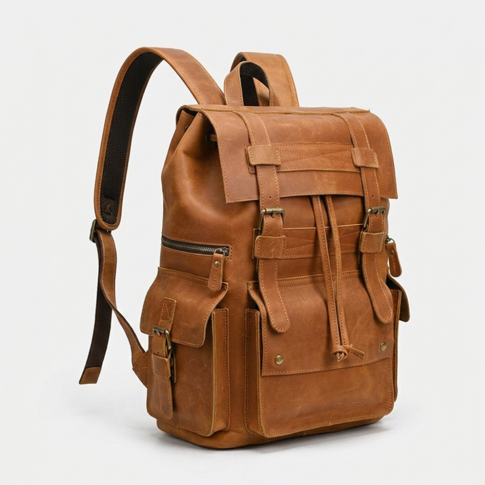Ridgeborne – Leather Backpack — Light Brown
