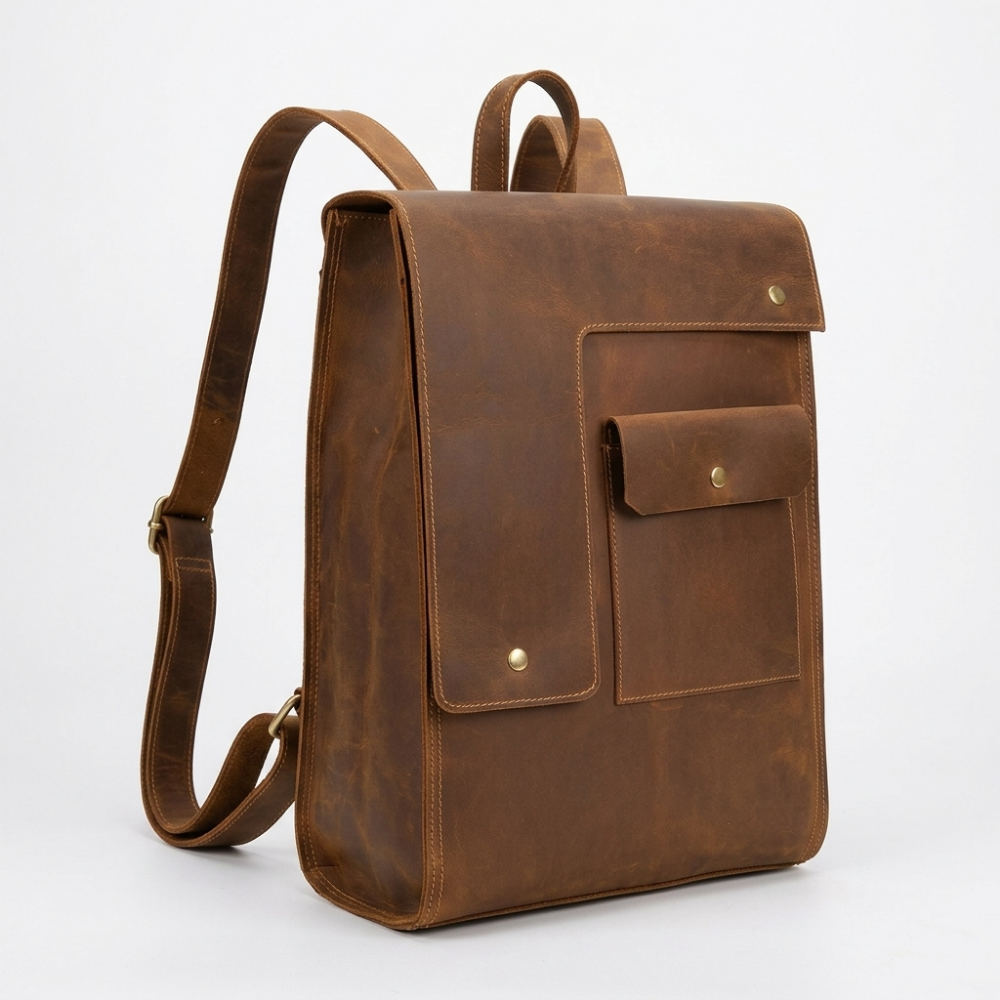 Packridge – Leather Backpack — Brown