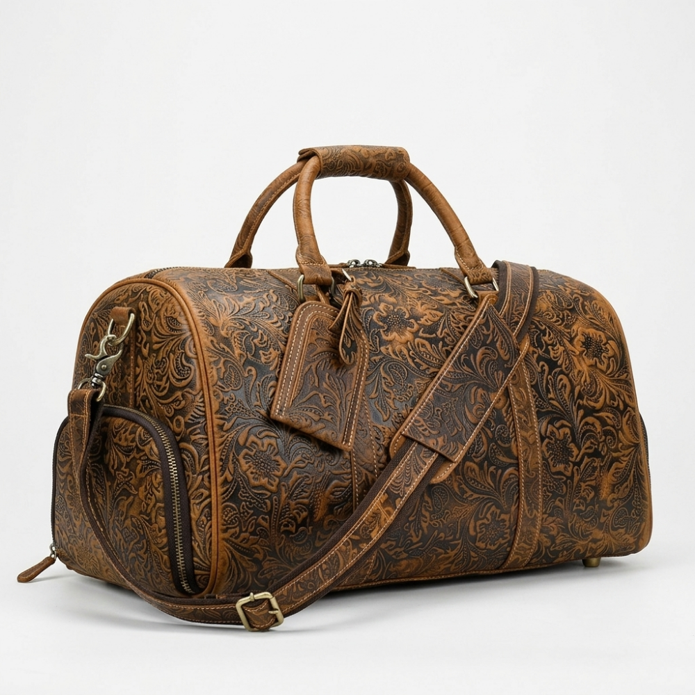 Roadwell – Leather Bag — Embossed Brown