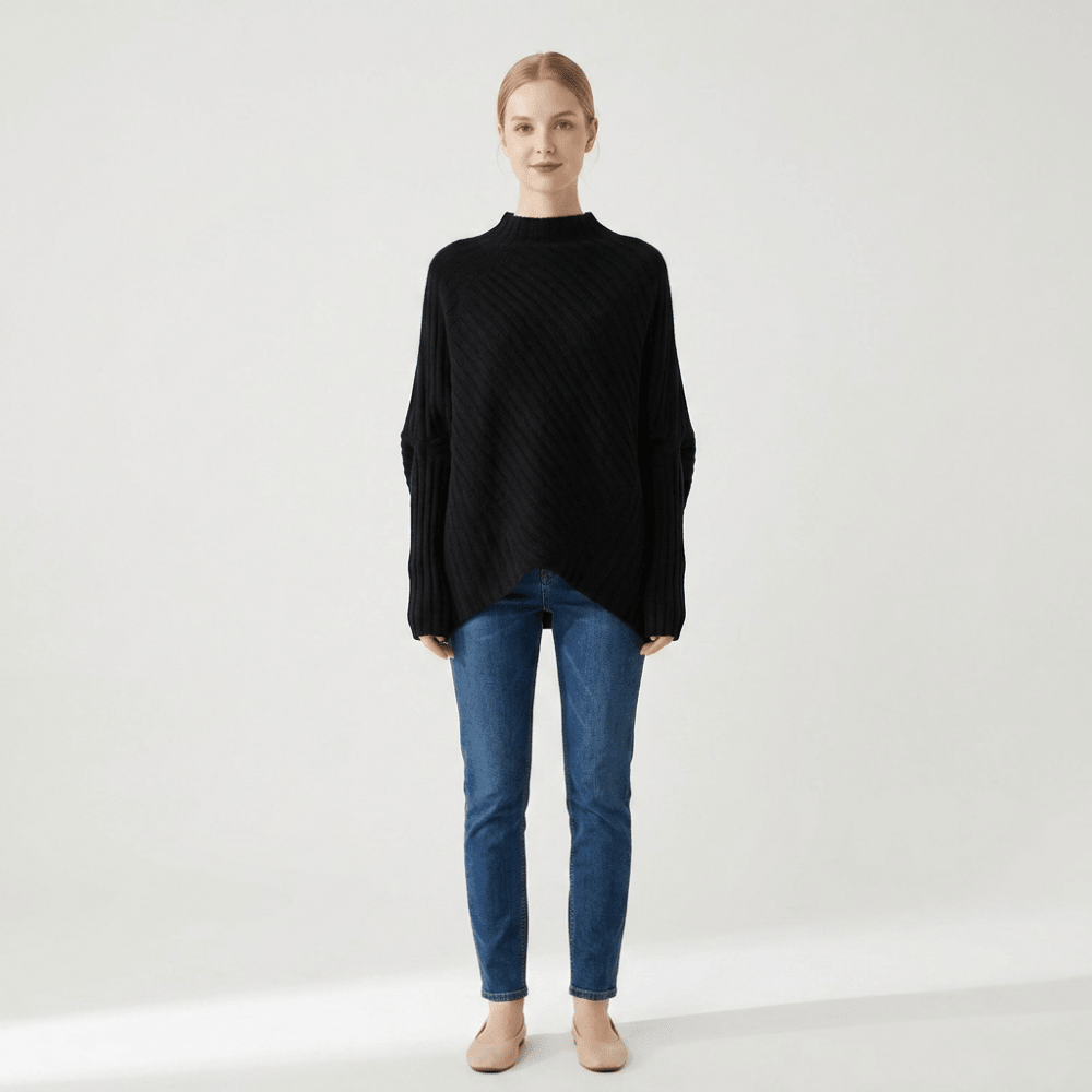 Snowvale – Cashmere Wool Poncho Sweater - Hilltop Nord