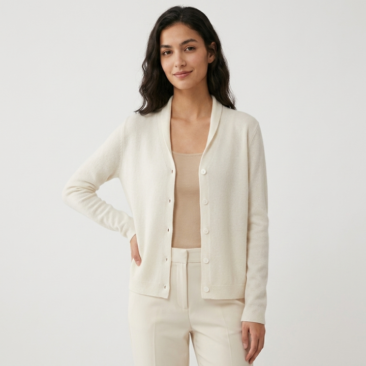 Pirelle – Cashmere Wool Cardigan — White