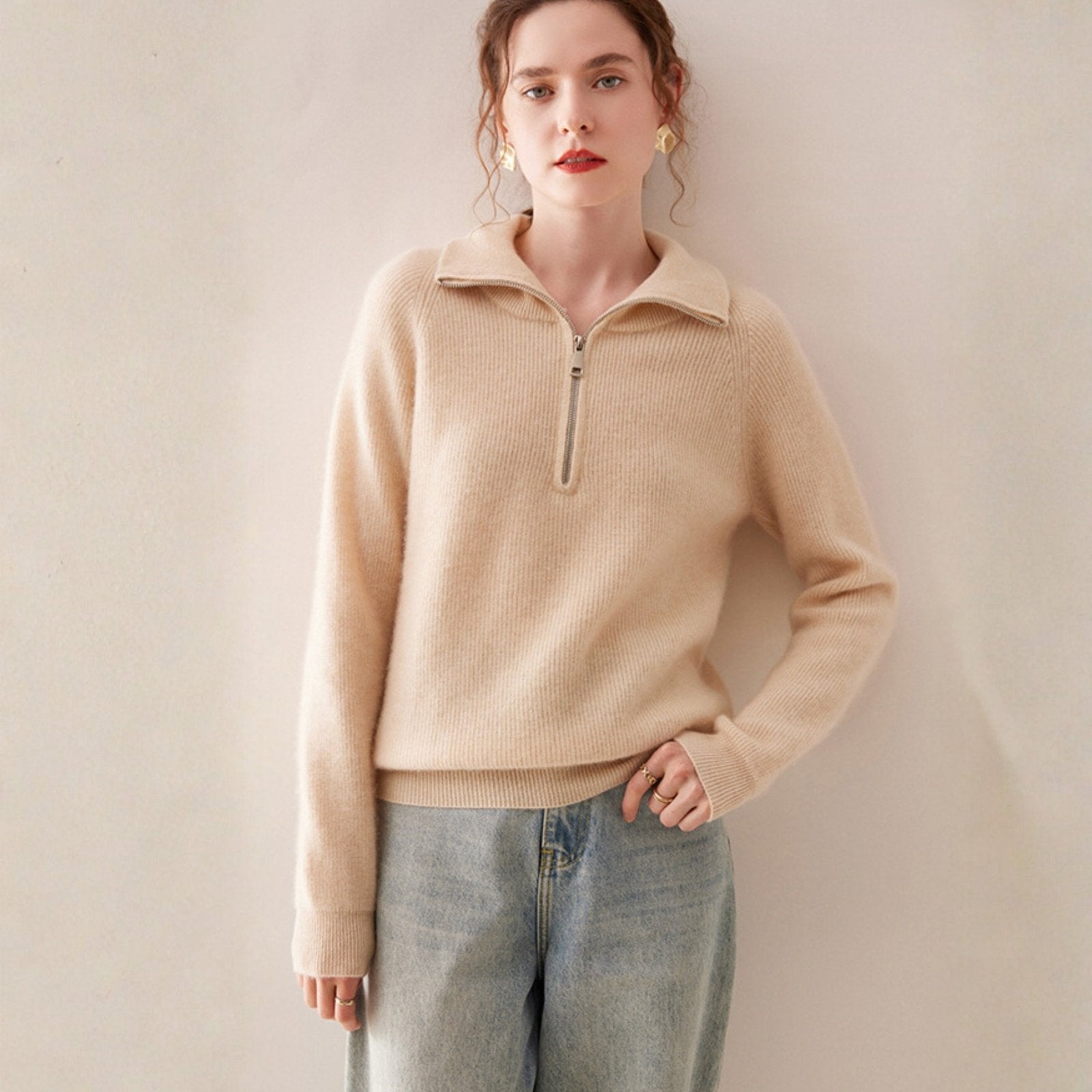 Willowblend – Wool Quarter - Zip Sweater - Hilltop Nord