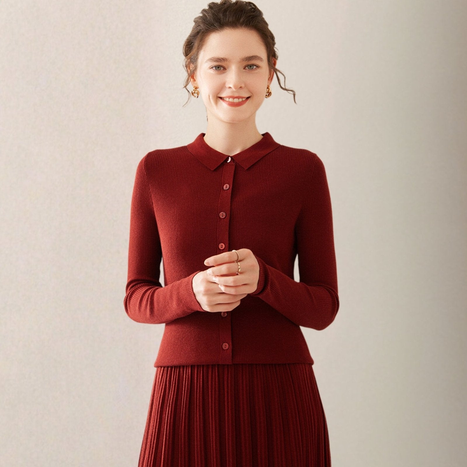 Baythread – Mulberry Silk Collared Cardigan - Hilltop Nord