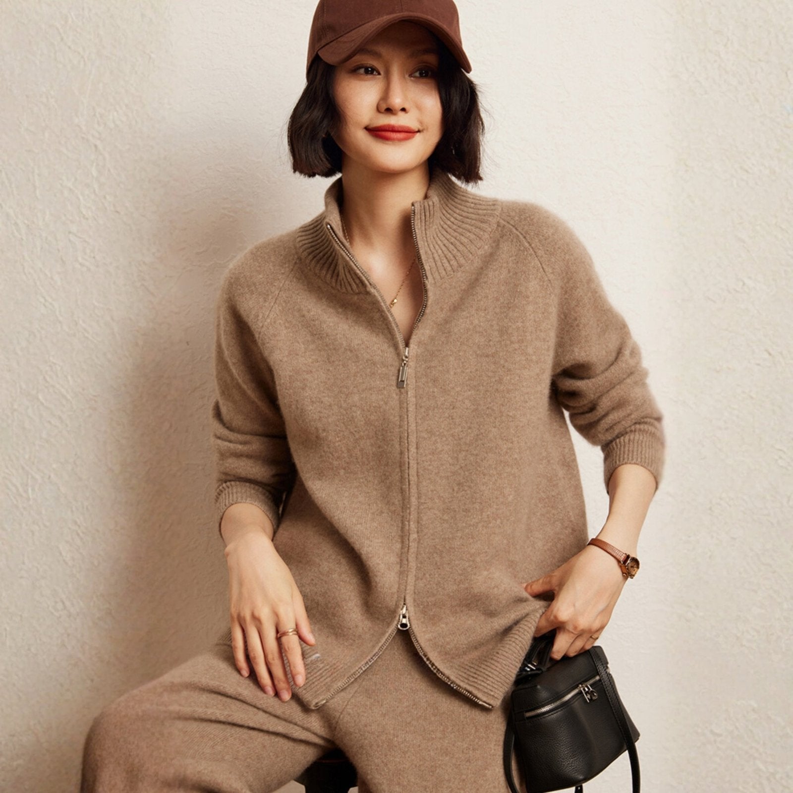 Crestflow – Cashmere Wool Zip Cardigan - Hilltop Nord