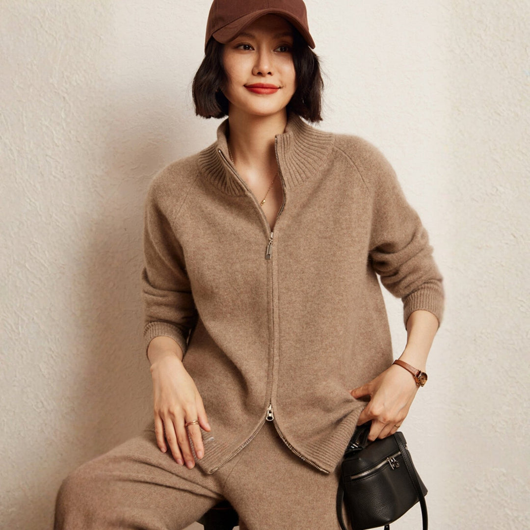 Crestflow – Cashmere Wool Zip Cardigan - Hilltop Nord