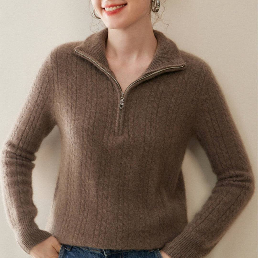 Flintknit – Cashmere Zip Sweater - Hilltop Nord