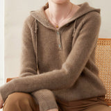 Loomhaven – Cashmere Wool Hooded Cardigan - Hilltop Nord