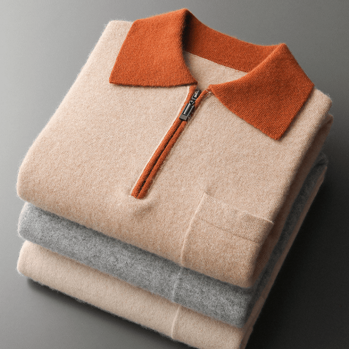 Weston - Cashmere Wool Zip Sweater - Hilltop Nord