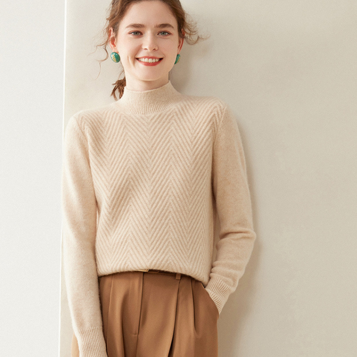 Arlo - Cashmere Wool Mock Neck Sweater