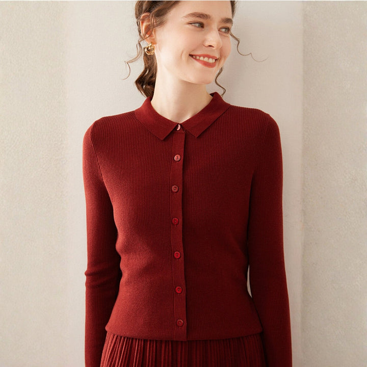 Baythread – Mulberry Silk Collared Cardigan - Hilltop Nord