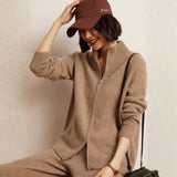 Crestflow – Cashmere Wool Zip Cardigan - Hilltop Nord