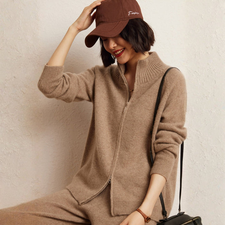 Crestflow – Cashmere Wool Zip Cardigan - Hilltop Nord