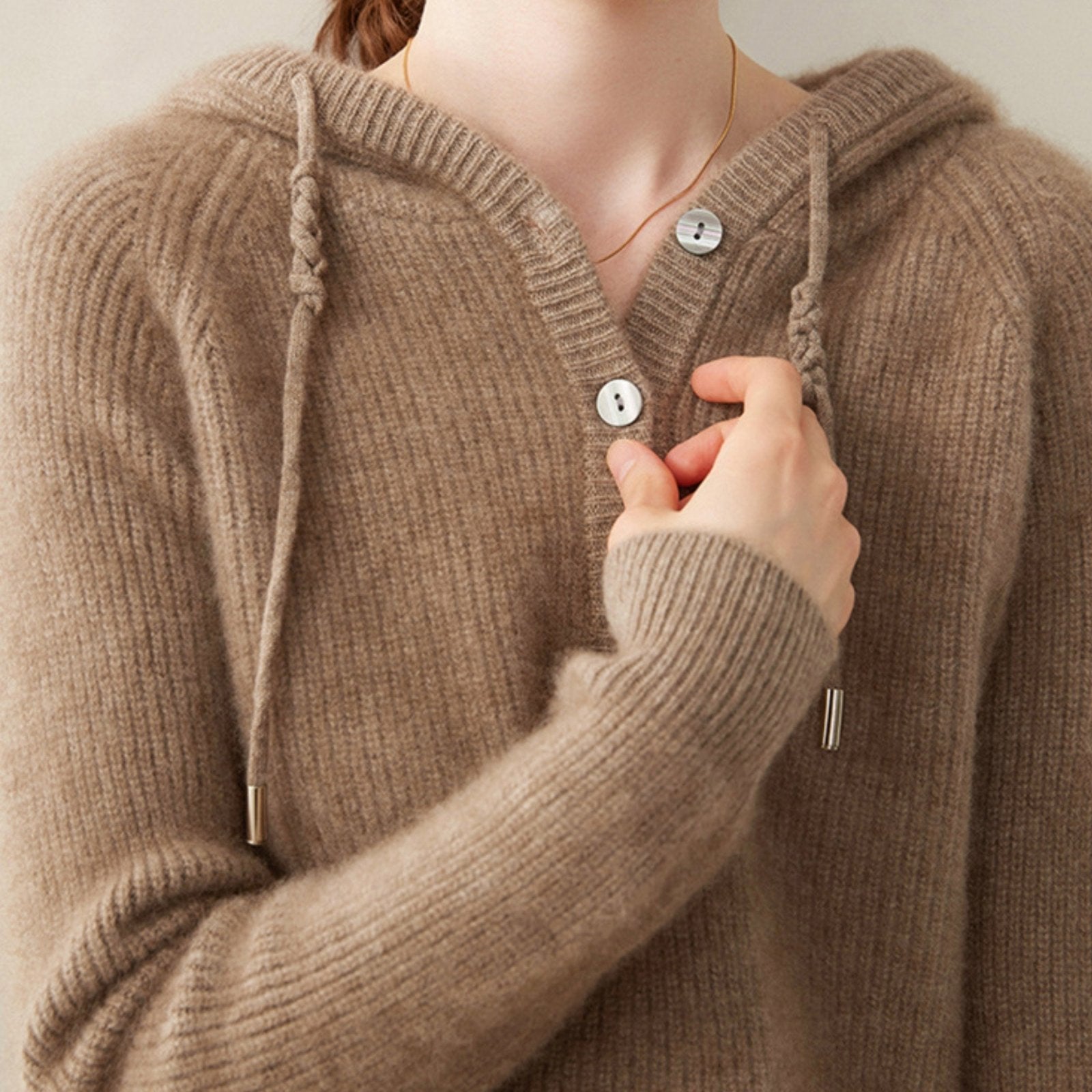 Loomhaven – Cashmere Wool Hooded Cardigan - Hilltop Nord