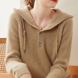 Loomhaven – Cashmere Wool Hooded Cardigan - Hilltop Nord