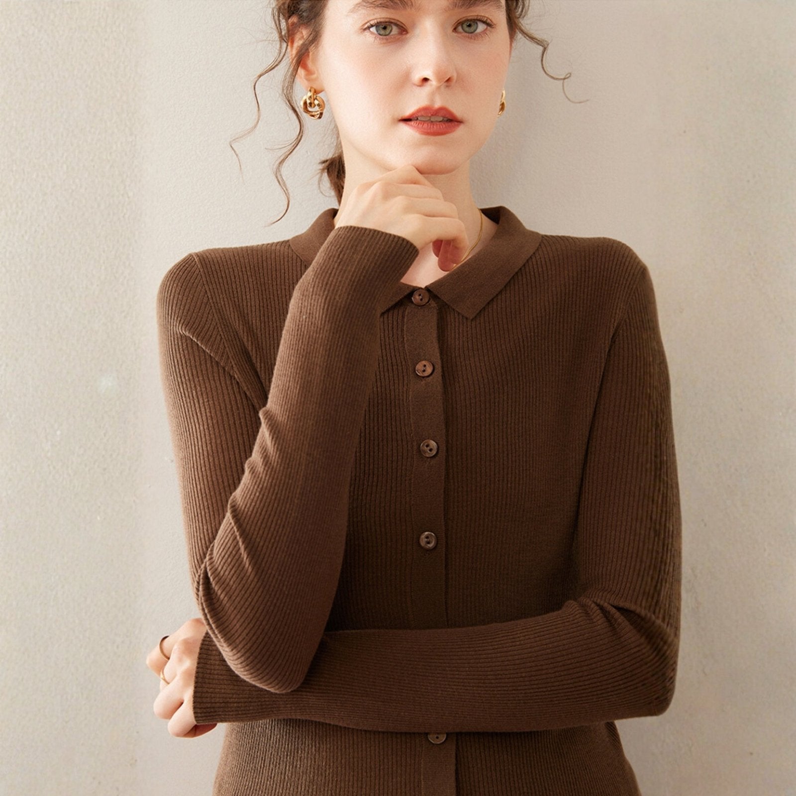 Baythread – Mulberry Silk Collared Cardigan - Hilltop Nord