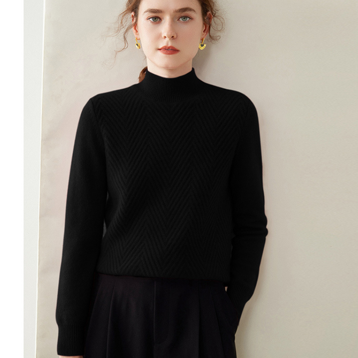 Arlo - Cashmere Wool Mock Neck Sweater