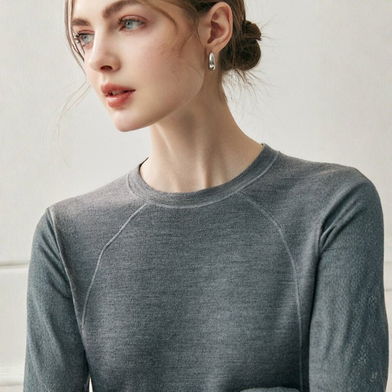 Brooklane – Wool Long - Sleeve Top - Hilltop Nord