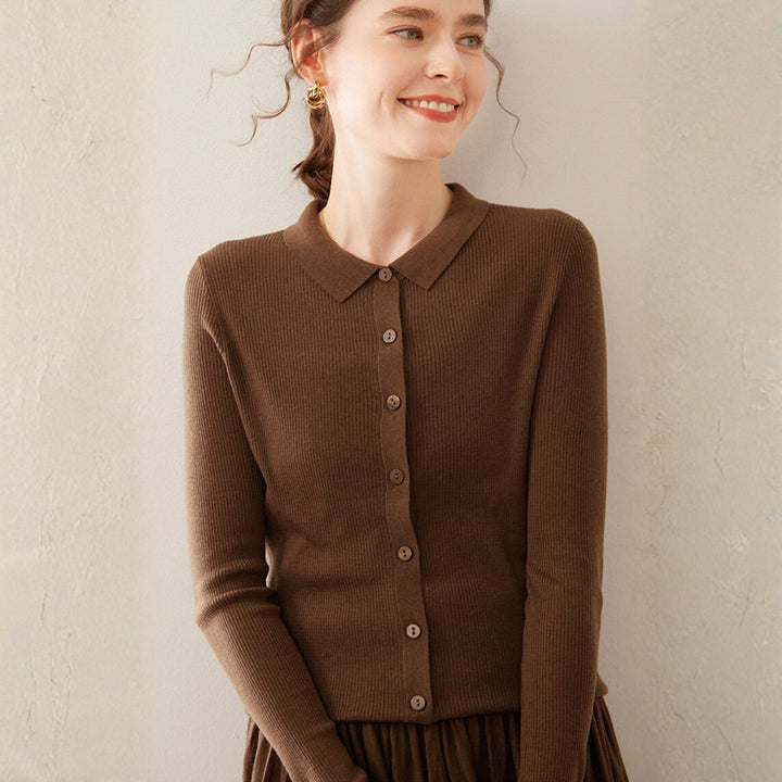 Baythread – Mulberry Silk Collared Cardigan - Hilltop Nord