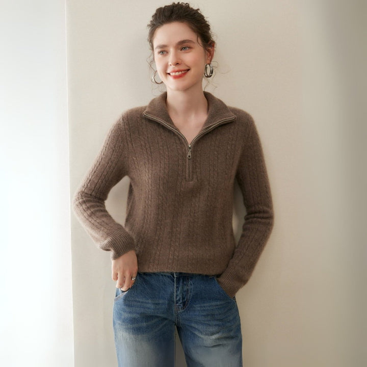 Flintknit – Cashmere Zip Sweater - Hilltop Nord