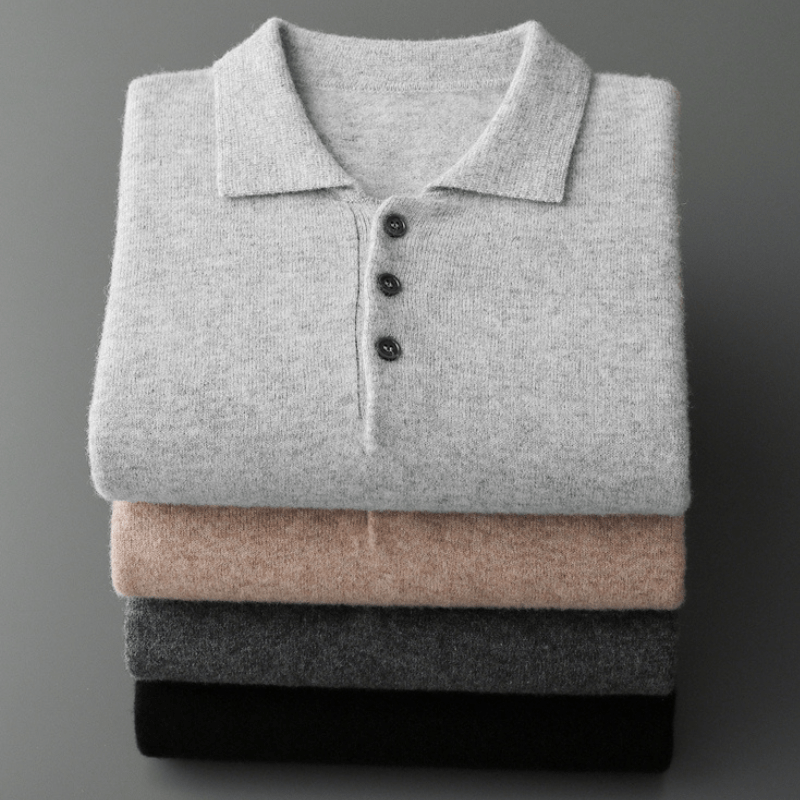 Theo – Wool Knit Polo - Hilltop Nord