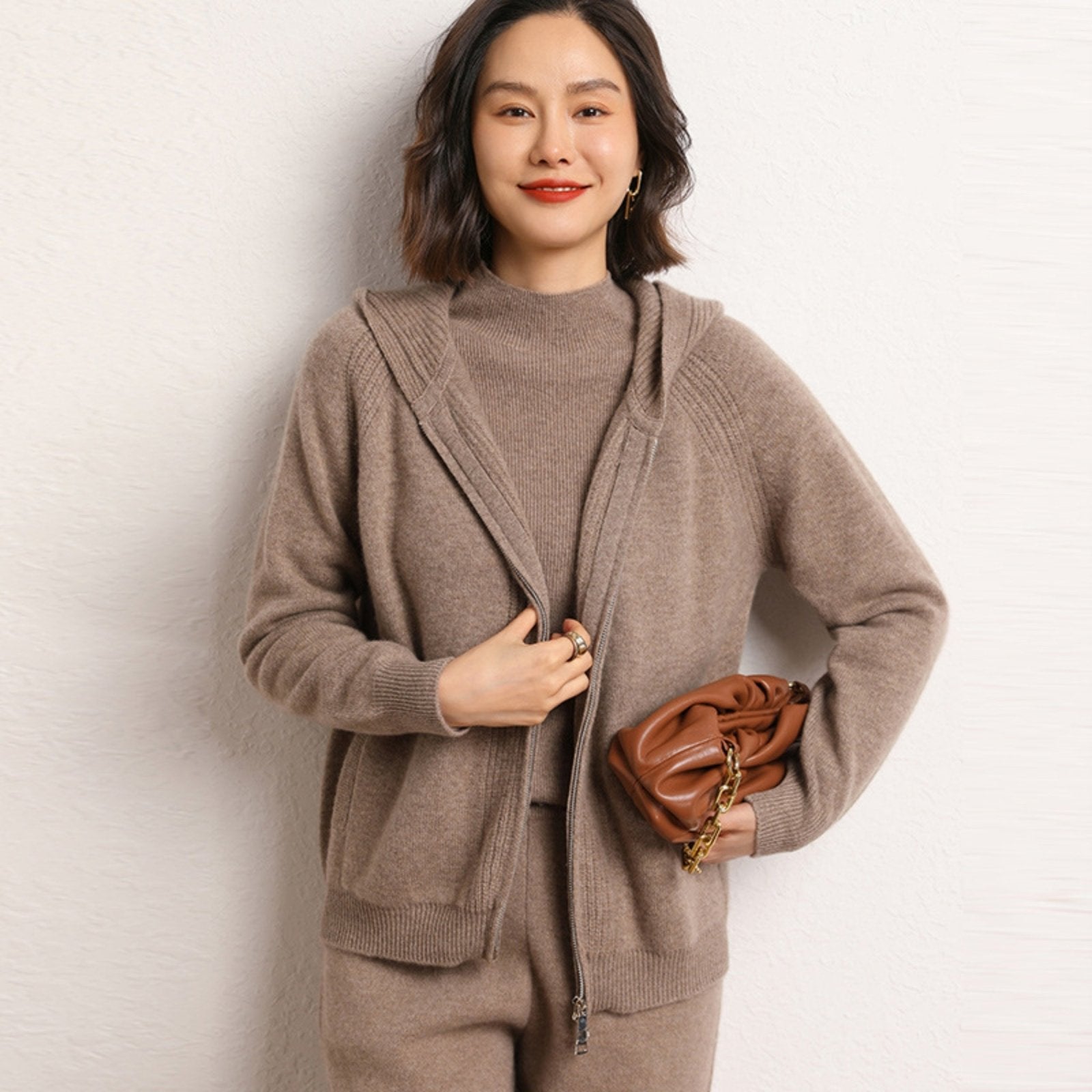 Galespire – Cashmere Wool Hooded Cardigan - Hilltop Nord