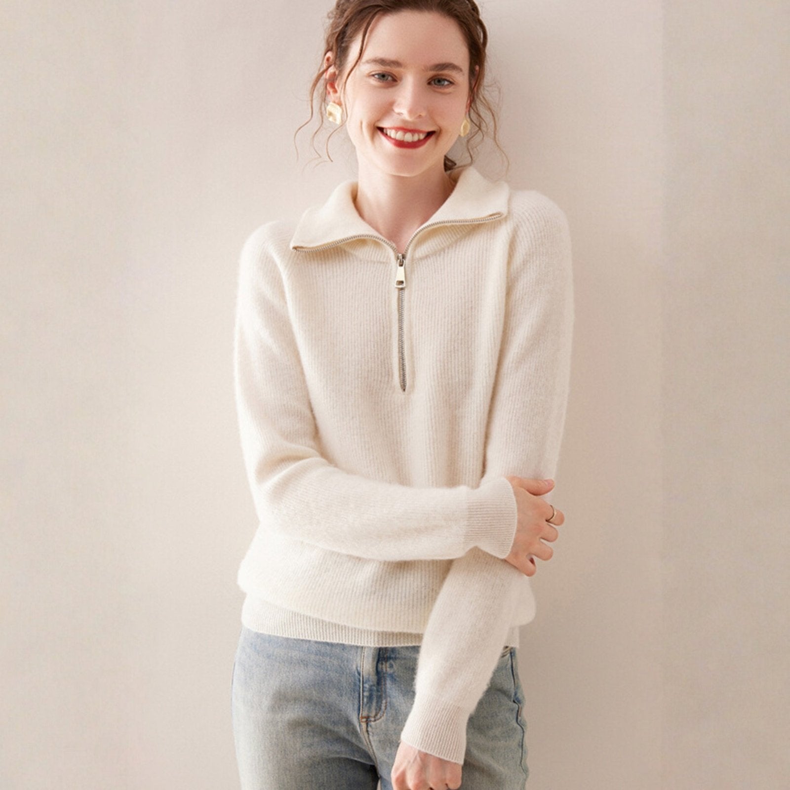 Willowblend – Wool Quarter - Zip Sweater - Hilltop Nord