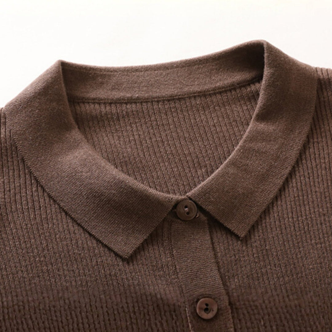 Baythread – Mulberry Silk Collared Cardigan - Hilltop Nord