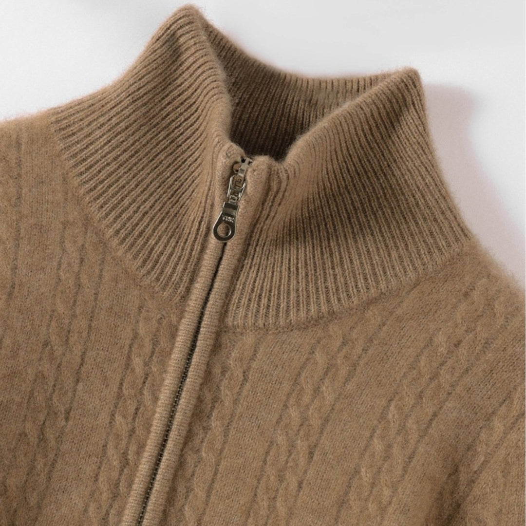 Flintknit – Cashmere Zip Sweater - Hilltop Nord
