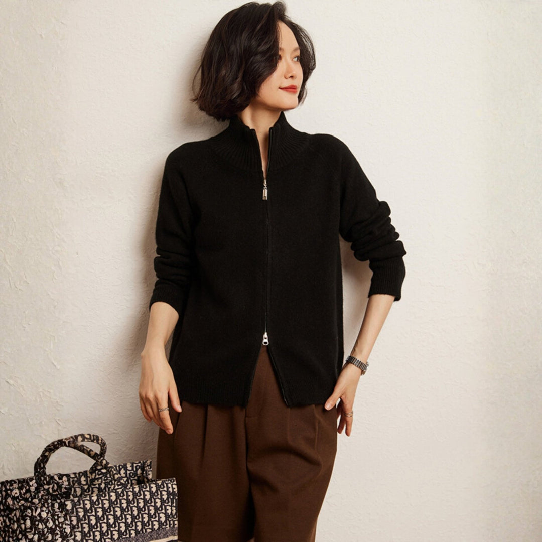 Crestflow – Cashmere Wool Zip Cardigan - Hilltop Nord