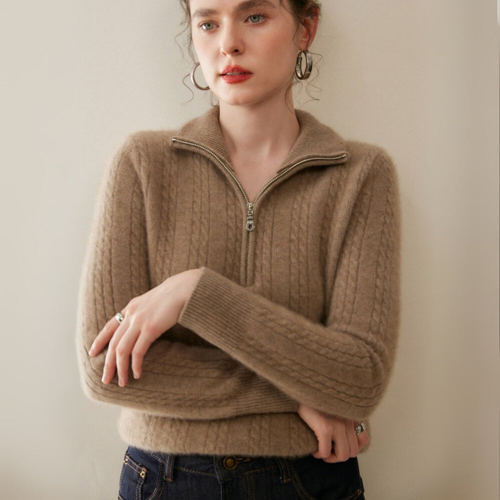 Flintknit – Cashmere Zip Sweater - Hilltop Nord