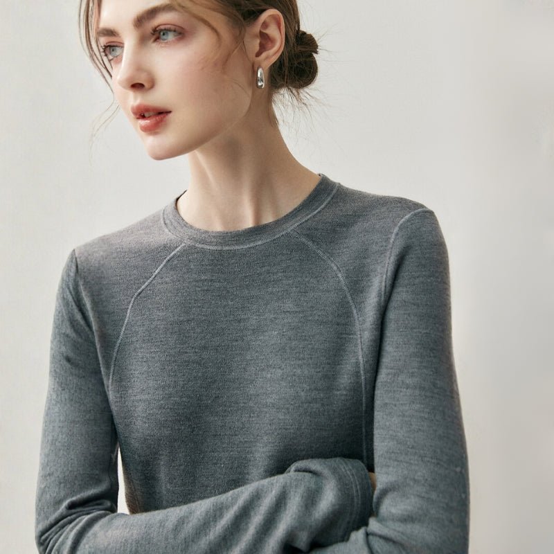 Brooklane – Wool Long - Sleeve Top - Hilltop Nord
