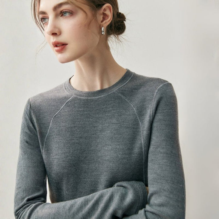 Brooklane – Wool Long - Sleeve Top - Hilltop Nord