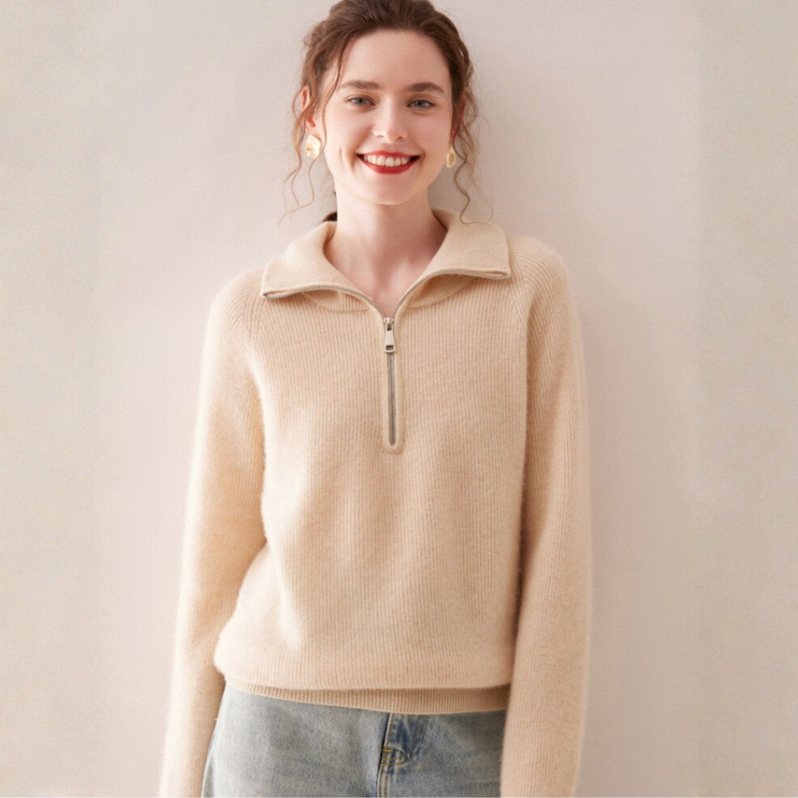 Willowblend – Wool Quarter - Zip Sweater - Hilltop Nord