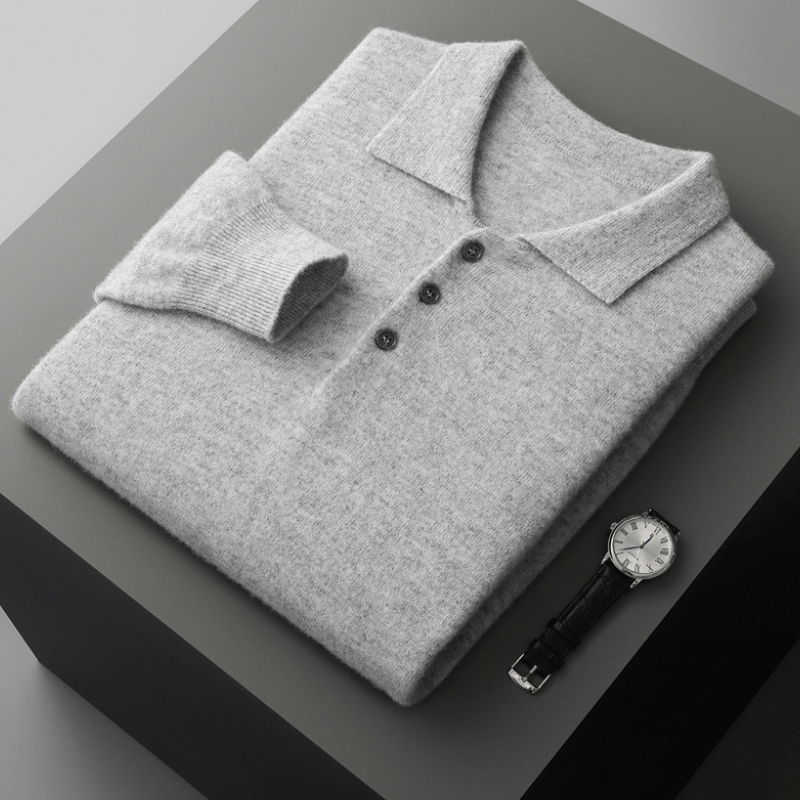 Theo – Wool Knit Polo - Hilltop Nord