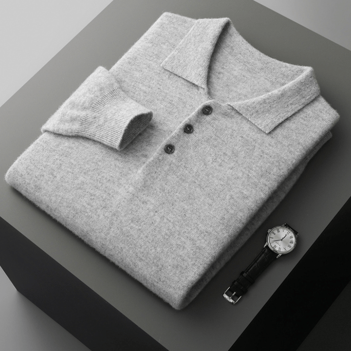 Theo – Wool Knit Polo - Hilltop Nord