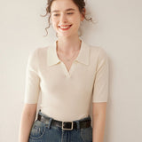 Elise - Worsted Wool Polo Knit
