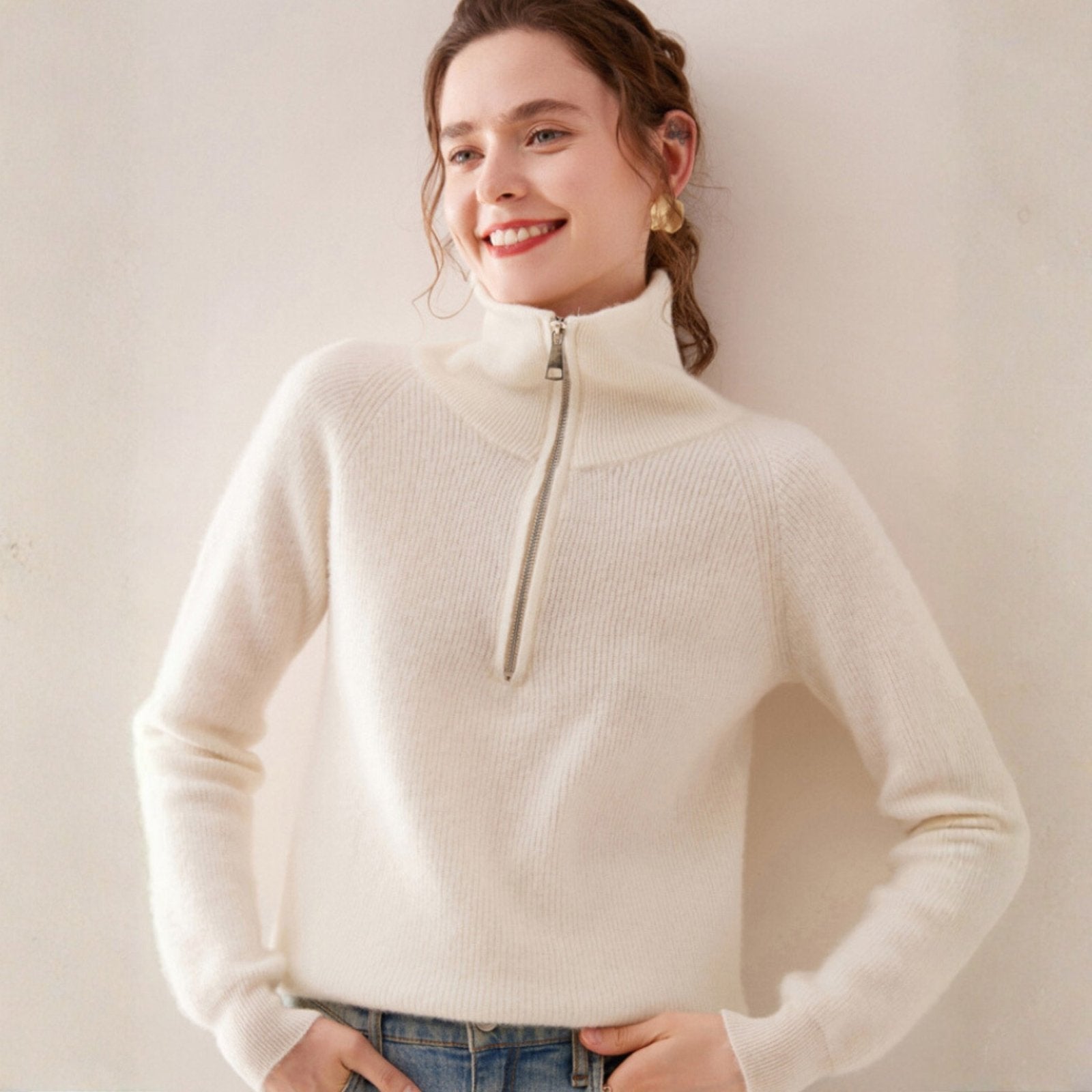 Willowblend – Wool Quarter - Zip Sweater - Hilltop Nord